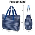 thumbnail image 3 of Tote Bag for Women - Blue and White Modern Art Geometric Shoulder Bag - Large Utility Work Duffle Bag with Zipper Handbag for Travel, Work, Sprots, 3 of 5