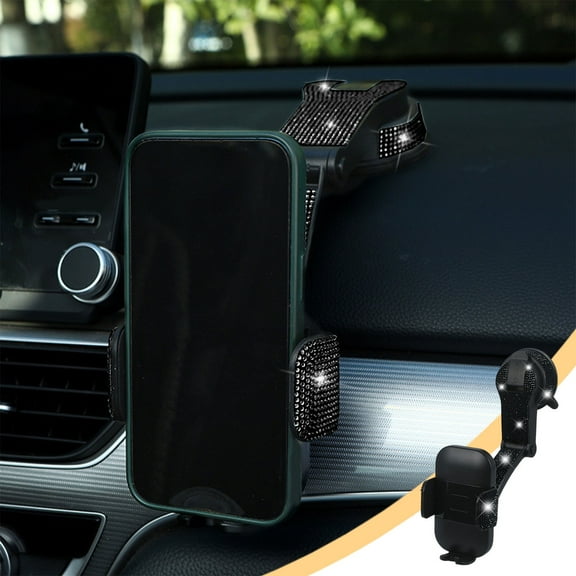 Car Phone Holder under $5! kkbbma Bling Car Phone Holder,Adjustable Rhinestone Shiny Dashboard Phone Stand,Universal Crystal Phone Mount Holder for Windshield Air Outlet, Bling Phone Holder for Women