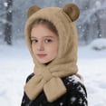 thumbnail image 2 of PMVFHDE Soft Lined Winter Hood Hat With Scarf & Ear Warmers For Toddler Boys Girls Cold Weather, 2 of 9