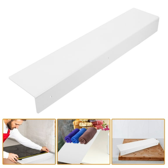 WASHWEPE Bathroom Shelf Wall 1Pcs Adhesive Floating Shelf Plastic Storage Organizer White 50.00X10.00X5.00Cm