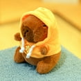 thumbnail image 4 of Lindo juguete de peluche de capibara de tamaño pequeño con alas Sudadera con capucha simulación muñeco de capibara juguete esponjoso regalos de cumpleaños, 4 of 5