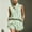 Green, variant on Pretxorve 2 Piece Set for Women Print Striped Stand Collar Half Button Sleeveless Top Elastic Shorts Outfits