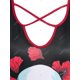 thumbnail image 4 of Tallas grandes Impresión de cráneo floral Crisscross Halloween camiseta Rosegal  Mangas largas de talla grande, 4 of 5