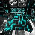 thumbnail image 1 of Erosebridal Gradient Checkered Bedding Twin Comforter Set,Buffalo Stereoscopic Down Comforter,Geometry Decor,Reversible,Lightweight,2-Piece, 1 of 7