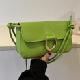 thumbnail image 1 of Bolso de axila para mujer Bolso de compras simple de color sólido retro de cuero de PU (verde), 1 of 6