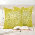 thumbnail image 3 of Boho Flowers Outdoor Waterproof Pillow Covers, Yellow Floral Vintage Bohemian Watercolor Decorative Square Throw Pillowcase Sofa Cushion Sham for Patio/Couch/Chair, 26"x26" 2 Pack, 3 of 8