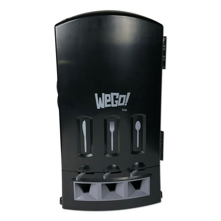 Wego 56102200 13.39 in. x 15.75 in. x 23.62 in. Forks/Knives/Spoons Dispenser - Black