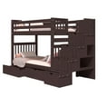 thumbnail image 4 of Bedz King Tall Stairway Bunk Beds Twin over Twin with 4 Drawers in the Steps and 2 Under Bed Drawers, Dark Cherry, 4 of 9