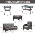 thumbnail image 2 of Opohoro 7-Piece Outdoor Conversation Set with Lounge Chairs, Patio Sofa and Ottomans, Coffee & Side Tables, Brown/Gray, 2 of 17
