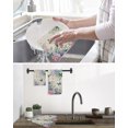 thumbnail image 5 of Watercolor Flowers Kitchen Dish Towels for Drying Dishes Set of 2, Spring Floral Butterflies Botanical Beige Waffle Weave Microfiber Hand Tea Bathroom Towels Quick Dry & Absorbent Towel 12x12, 5 of 7