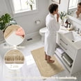 thumbnail image 4 of IValue Bathroom Rugs Sets 3 Piece Absorbent Bath Mats for Bathroom Washable Bath Mat Set with U-Shaped Contour Toilet Rug, Beige, 4 of 9