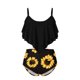 thumbnail image 1 of Traje de baño de dos piezas para mujer, sexy, de pecho alto, con contraste, degradado, dividido Fridja  nalpqowj53893, 1 of 4