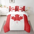 thumbnail image 2 of Erosebridal Canada Flag Bedding Sets Twin Size,Maple Leaf Comforter Sets with Sheets,Red Bedroom Decor,7pcs, 2 of 5