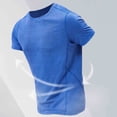 thumbnail image 4 of Kojanyu Men's Solid Color Quick-Dry Short Sleeve Round Neck Athletic Training T-Shirt – 90% Polyester 10% Spandex Breathable Running Gym Workout Top for All Seasons S-XXL, 4 of 9