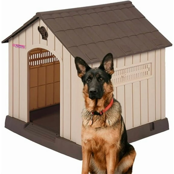 Casa Para Mascotas Q Perrón Raza Grande Color Café