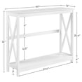 thumbnail image 4 of Yaheetech 2-Tier X-Design Console Table Sofa Side End Table for Entryway Living Room, White, 4 of 7