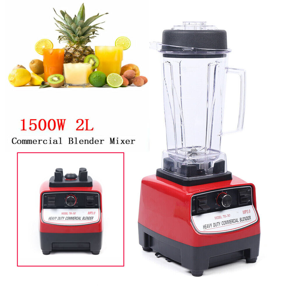 1500W 110V Commercial Smoothie Mixer 2L Large Capacity Juicer Power Food Fruit Ice Processor for Home Bar Restaurant Hotel Cafe