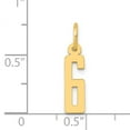 thumbnail image 4 of 14k Yellow Gold Small Number 6 Necklace Charm Pendant Charms, 4 of 8