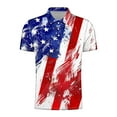 thumbnail image 4 of Jgppe Golf Shirts for Men Plus Size Lightweight Print Short Sleeve Collared Button up Summer Independence Day Tops, 4 of 7