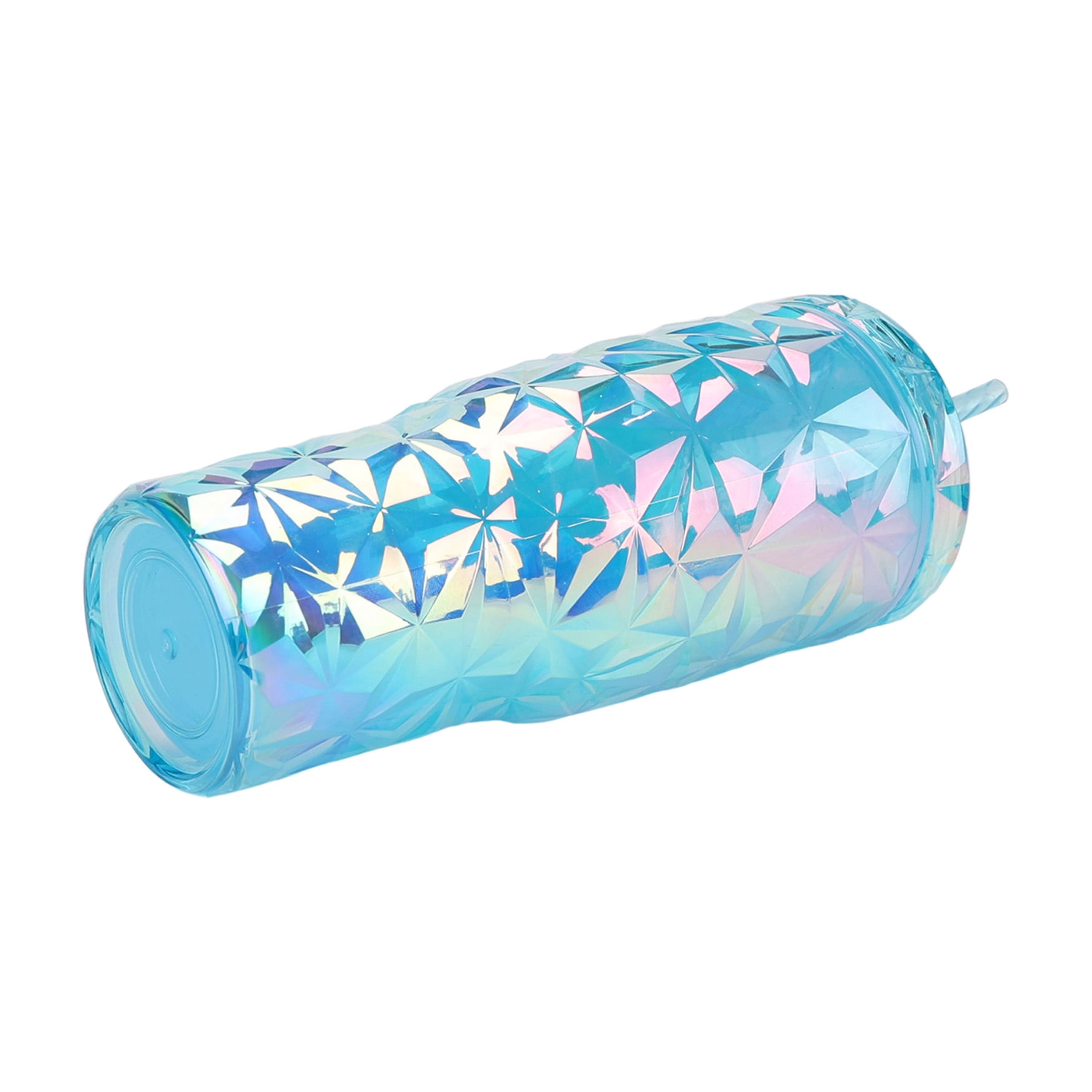 Mainstays 30-Ounce Plastic Prism Textured Tumbler with Handle, Blue