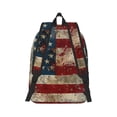 thumbnail image 2 of Naloa American Flag1 Canvas Backpack for Men Women Rucksack Casual Travel Daypack College Tote Satchel Bookbag for Teens-Small, 2 of 7