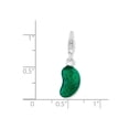 thumbnail image 2 of Amore La Vita  Sterling Silver Rhodium-plated Polished 3-D Enameled Green Jelly Bean Charm with Fancy Lobster Clasp, 2 of 5