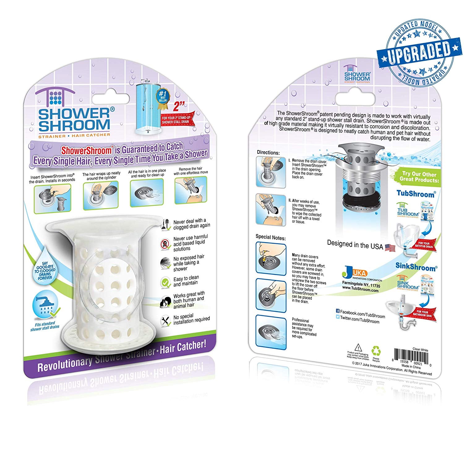 ShowerShroom Revolutionary 2' Drain Protector Hair Catcher/Strainer