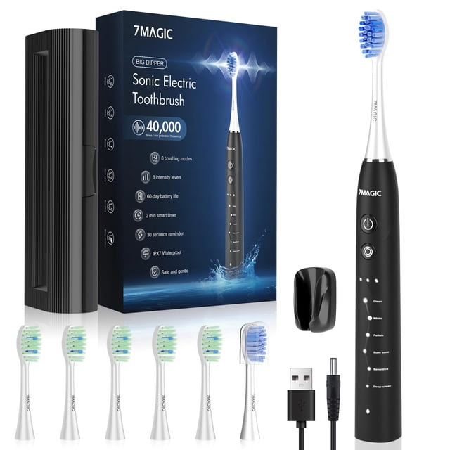 Cepillo de dientes eléctrico 7MAGIC Big Dipper 40000 VPM con 6 modos