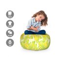 thumbnail image 2 of Jungle Storage Toy Bag Chair, Monstera Leaf Branches Hibiscus Flowers Hawaiian Caribbean Summer Art, Stuffed Animal Organizer Washable Bag, Large Size, Yellow Lime Green Ivory, by Ambesonne, 2 of 3