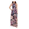 Betsy & Adam Women's Dress Maxi Chiffon Halter Floral