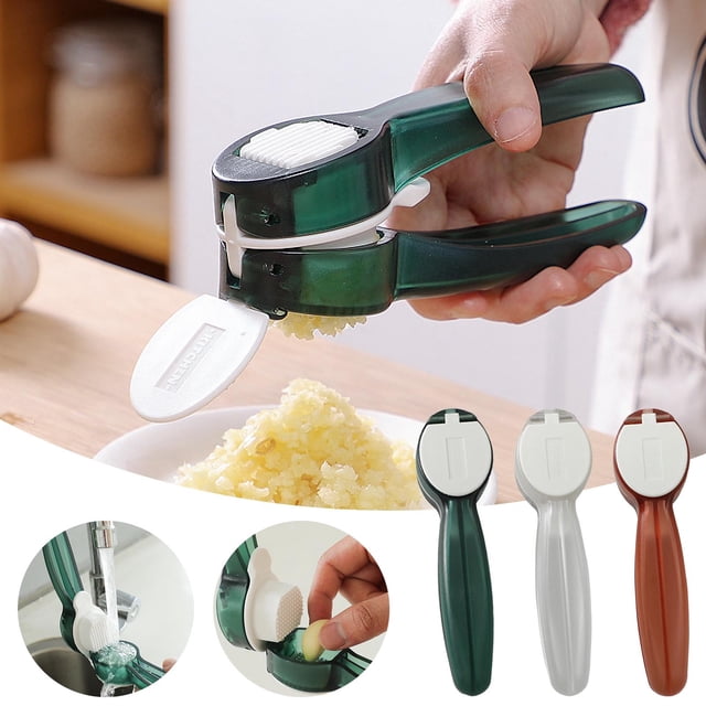 Prensa De Ajos Prensa y machacador de ajos manual con rebanador,133 g. Herramienta de cocina multifuncional para ajo,jengibre y pimienta (1 pieza). Rkxzt