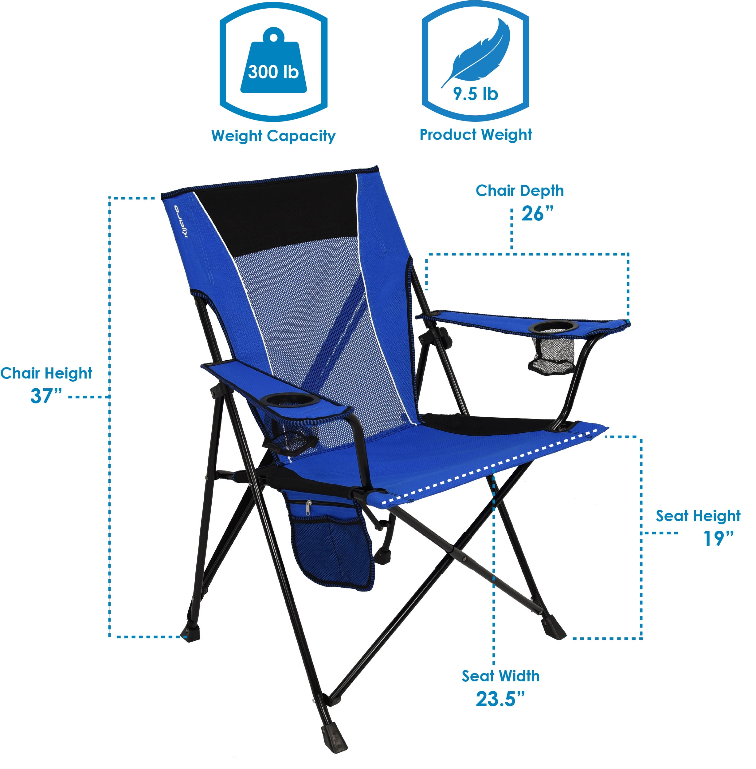 Kijaro Ionian Dual Lock Portable Camping Chair, Turquoise