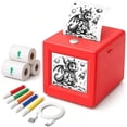 thumbnail image 2 of AI Sticker Printer for Kids, Mini Inkless Thermal Printer, Portable Voice Sticker Maker Machine for DIY Crafts, Journaling & Doodles, Birthday Toy Gift for Boys & Girls,Red, 2 of 8