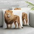 thumbnail image 3 of JEUXUS  Lion Head Throw Pillow Cover Forest King Face Wild Animal Furry Carnivore Leo Pillow Case 18x18 Inch Square Cushion Decorative for Couch Bed Home, 3 of 5