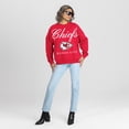 thumbnail image 3 of Women's Gameday Couture Red Kansas City Chiefs Legacy Club Premium Fleece Drop Shoulder Oversized Sweatshirt, 3 of 5
