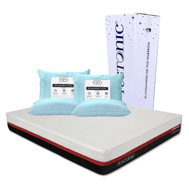 Colchón Queen Size Roll Restonic + Almohada Trinity 2