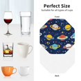 thumbnail image 6 of Honeii Planets and Stars print Leather Coaster Set of 4, ideal for safeguarding your furniture from drinks spills and effortless cleanup-Octagon, 6 of 6