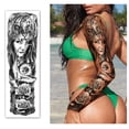 thumbnail image 6 of Yazhiji 8 Sheets Full Arm Temporary Tattoos and 8 Sheets Half Arm Shoulder Tattoo, Extra Large Waterproof Long Lasting Tattoo Stickers for Men and Women (22.83"X7.1"), 6 of 7