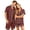 Red, variant on Matching Couples Pajamas Silk Short Sleeve Button Down Sleepwear Soft 2 Pcs Pj Set(Men)