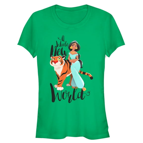Junior's Aladdin Whole New World Graphic Tee Kelly Green 2X Large