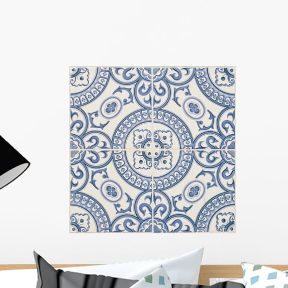 Seamless Traditional Portuguese Building Wall Mural by Wallmonkeys Peel and Stick Graphic (18 in H x 18 in W) WM303906