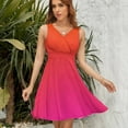thumbnail image 7 of Redish Pink Gradient Sleeveless Dress Women Summer Evening Dresses Ladies Sundress, 7 of 7