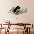thumbnail image 3 of Elephant Stock Gold Foil Abstract Wall Art - Horizontal Multi Panel Canvas - Living Room Wall Decor - Abstract Multi Panel - Black And Gray Decor - 74" x 34", 3 of 8