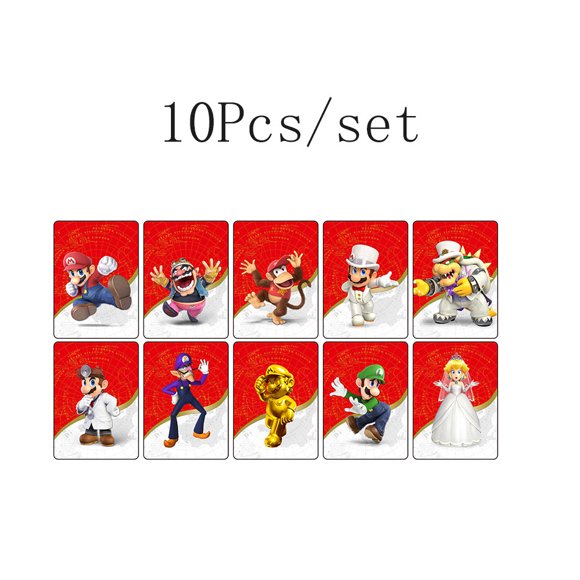 10Pcs Hot Amiibo Card Super Mario Odyssey Game Ten kinds of cute clothing NS Switch 3DS Game Set Very interesting Mini NFC Cards