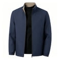 thumbnail image 4 of Annhoo Men Stand Collar Jacket Solid Color Zip Up Lightweight Comfy Outerwear Casual Dressy Work Business Coat, 4 of 7