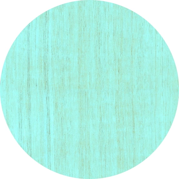Ahgly Company Indoor Round Solid Light Blue Modern Area Rugs, 5' Round