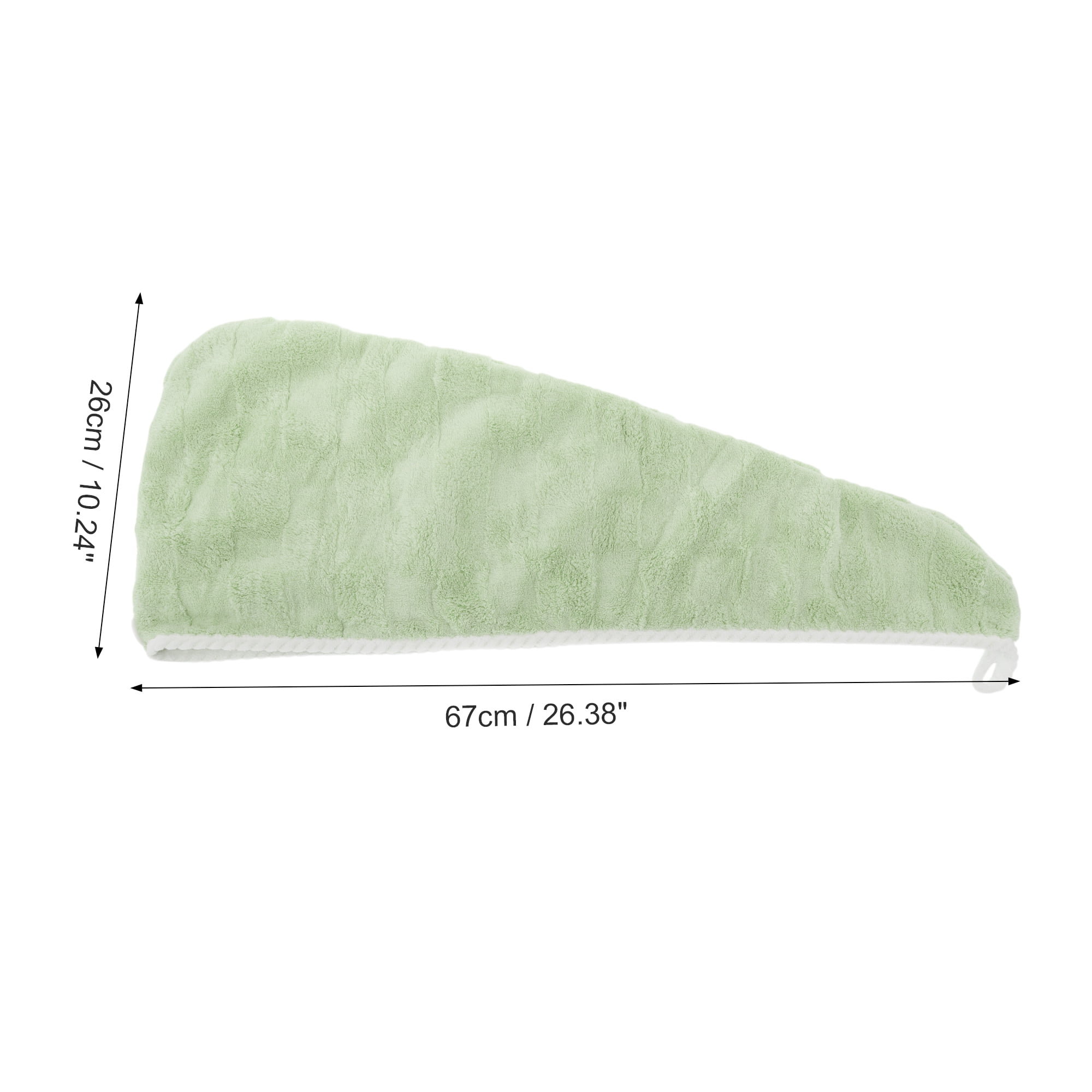 Unique Bargains 1pc Water-absorbent Quick Drying Hair Towel Wrap 26.38"x 10.24" Green