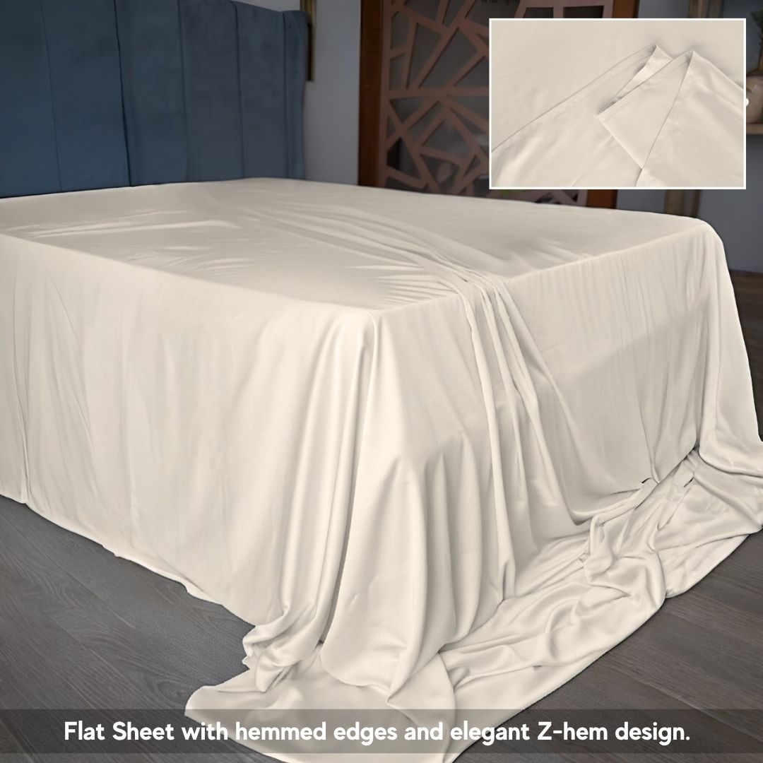 Home Prides King Bamboo Sheets Set - 100% Bamboo Viscose, Silky Soft Cooling & Breathable Bamboo Bed Sheets, 4-Piece, 15” deep Pocket, Oeko-Tex Certified, Pearl Ivory