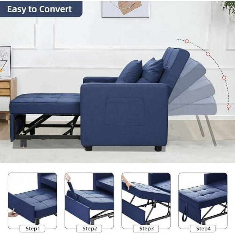HBBOOMLIFE STRPRETTY Convertible Chair Bed 3 in 1 Sleeper Chair