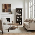 thumbnail image 5 of Simpli Home Amherst 30 inch Wide Solid Wood Transitional 5 Shelf Bookcase in Hickory Brown, 5 of 10